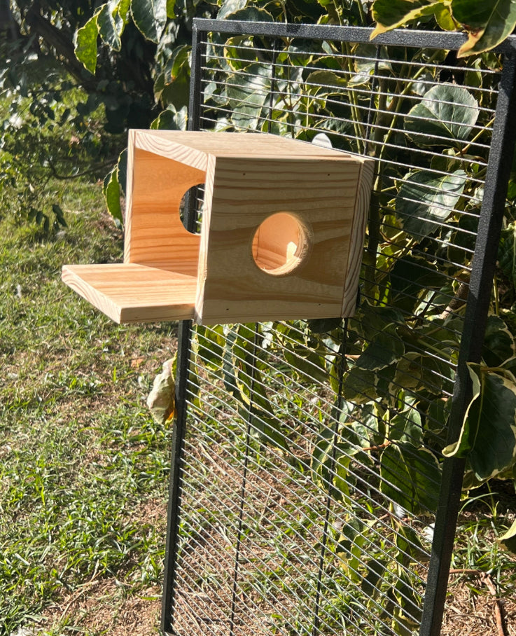 Cute and Cozy Critter Hideout/House for Chinchillas, Rats, Birds, Degu, Gliders, Squirrels and other Small Caged Animals made of Dried Pine.