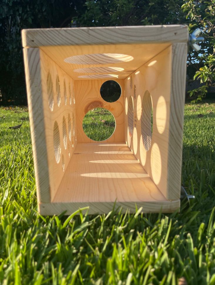 The Ultimate Holey Tunnel Hideout for Chinchillas, Degu, Sugar Gliders, Rats and other Animals made of Kiln Dried Pine