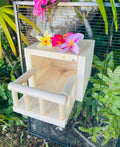 Kiln Dried Pine Chinchilla Bungalow: Small Pet Hideaway with Railing