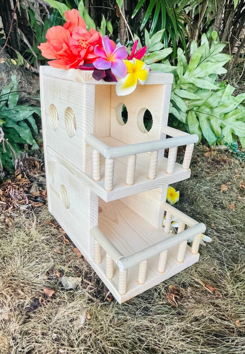 Beach Bungalow Hideout: Kiln Dried Pine, Chinchilla, Degu, Rat, Bird Condo