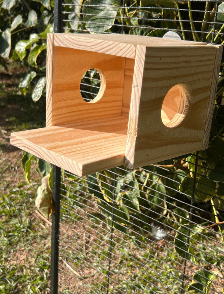 Cute and Cozy Critter Hideout/House for Chinchillas, Rats, Birds, Degu, Gliders, Squirrels and other Small Caged Animals made of Dried Pine.