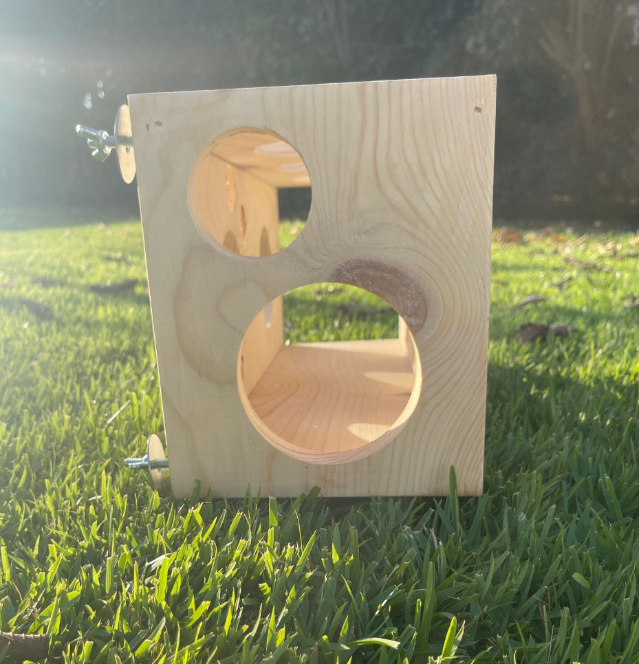 The Ultimate Holey Tunnel Hideout for Chinchillas, Degu, Sugar Gliders, Rats and other Animals made of Kiln Dried Pine