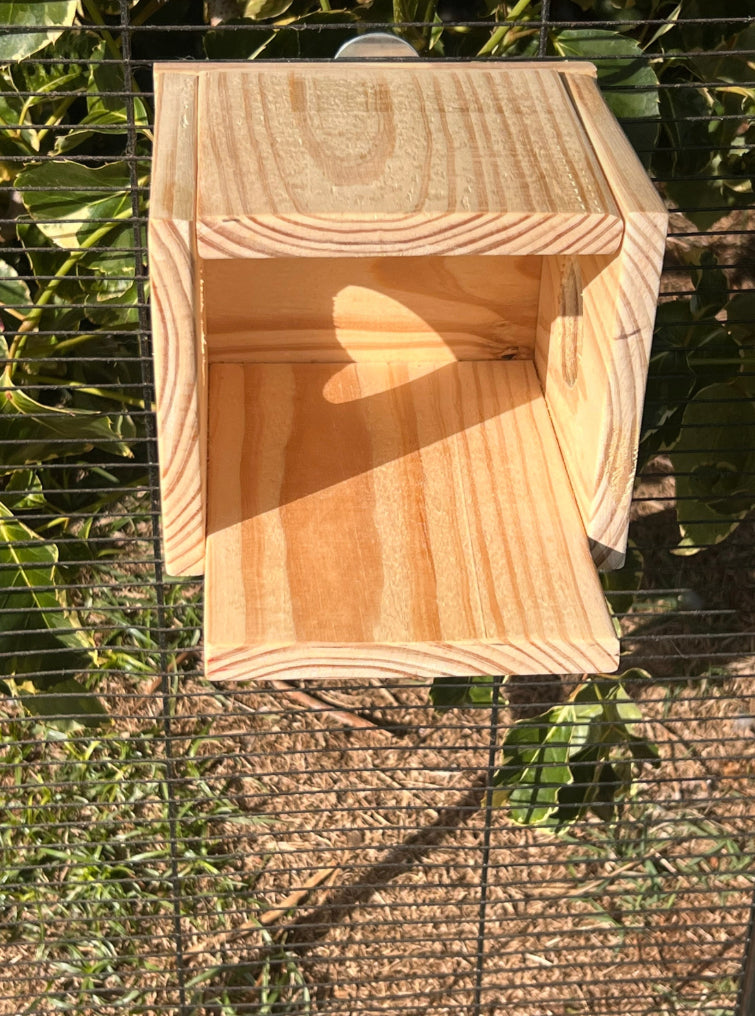 Cute and Cozy Critter Hideout/House for Chinchillas, Rats, Birds, Degu, Gliders, Squirrels and other Small Caged Animals made of Dried Pine.