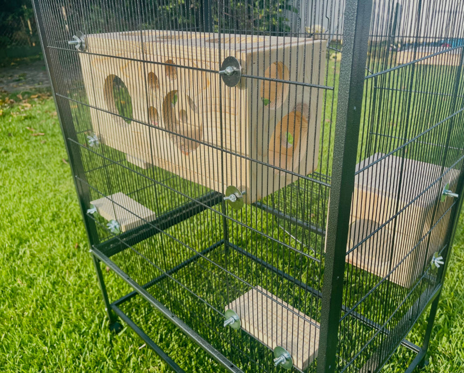 Lucky Number 7 Set with Leap Through and Peekaboo Hiedouts and Kiln Dried Pine Ledges for Chinchillas Rats Birds Degu Sugar Gliders etc
