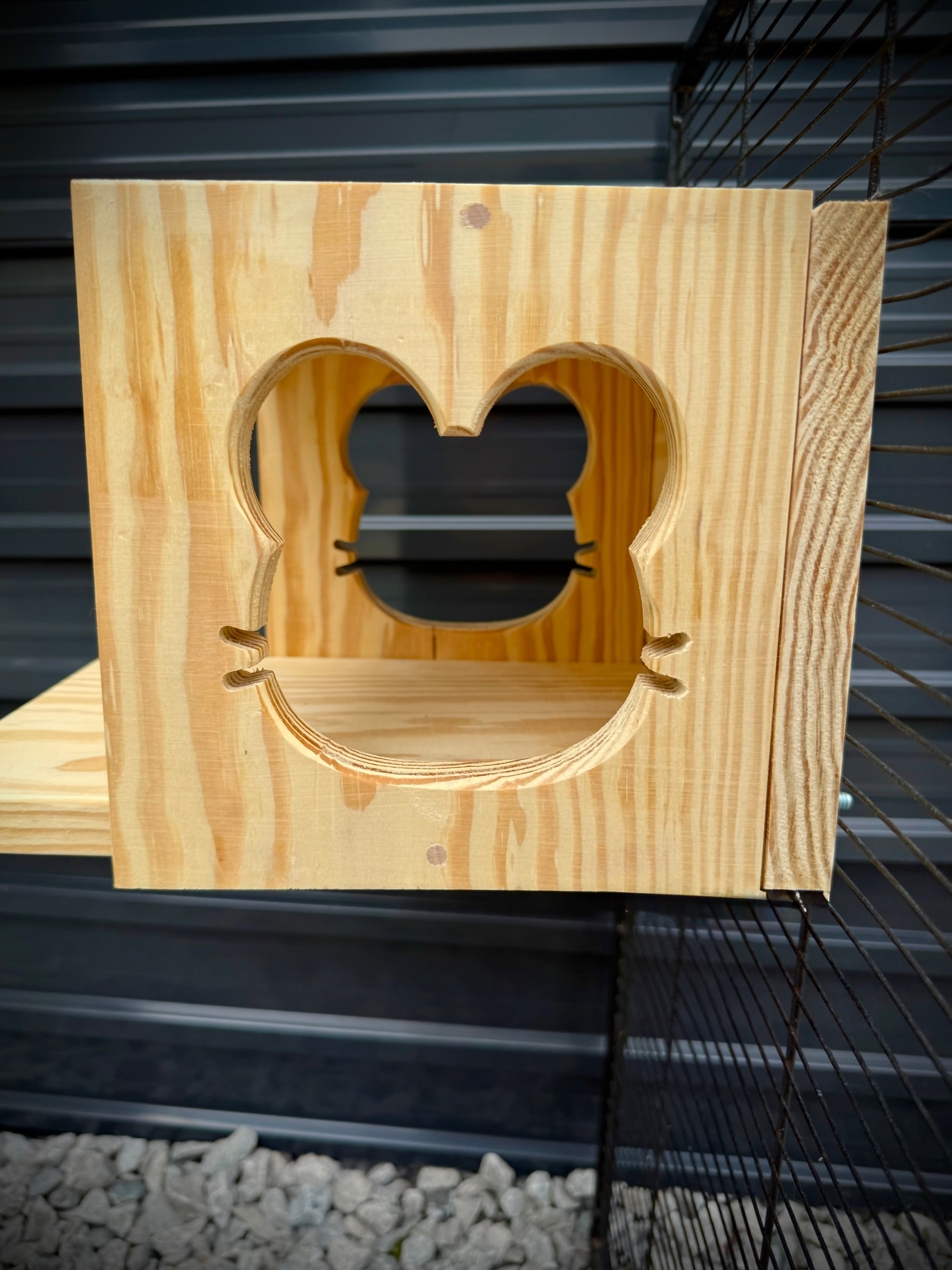 Chinchilla House Hide Out With Cute Chinchilla Face Cut Out Made Of Kiln Dried Pine